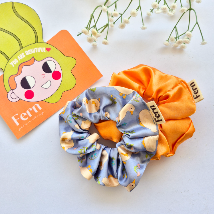 Scrunchie/Lastikli Toka 2'li Set Ducks - Large