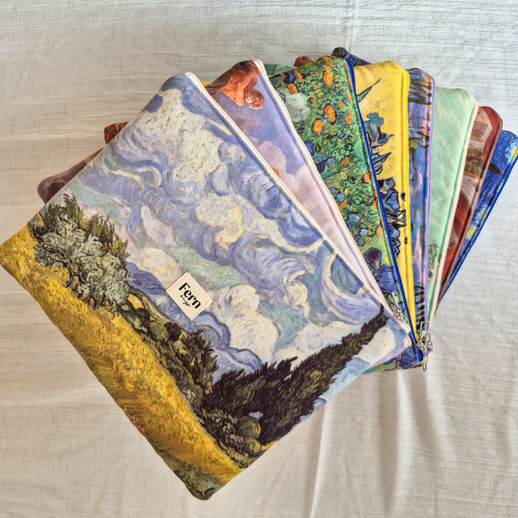 Fermuarlı Tablet/Kitap/Laptop/Macbook/ Kılıfı Sanat Serisi Monet Winter