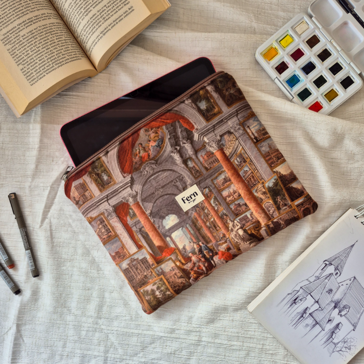 Fermuarlı Tablet/Kitap/Laptop/Macbook/ Kılıfı Sanat Serisi Modern Roma