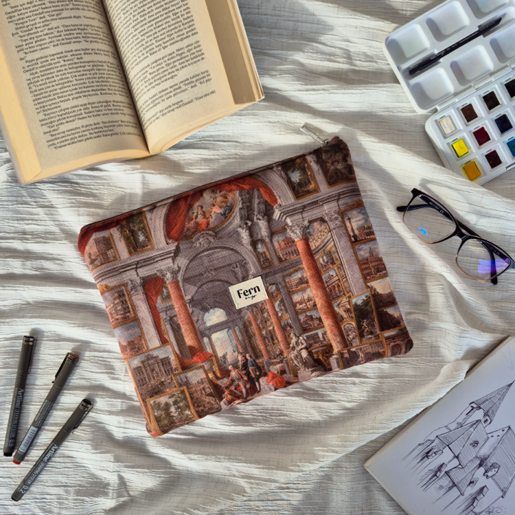 Fermuarlı Tablet/Kitap/Laptop/Macbook/ Kılıfı Sanat Serisi Modern Roma
