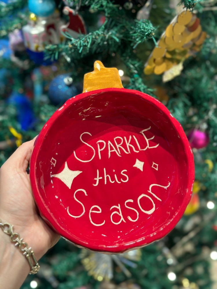 Yılbaşı Konseptli El Yapımı Kase – “Sparkle This Season” | Atölye Gypsy