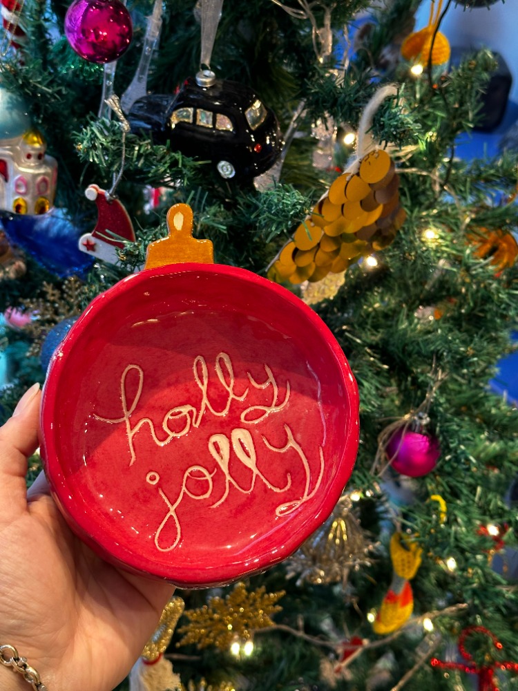 Yılbaşı Konseptli El Yapımı Mini Kase  | “Holly Jolly” | Atölye Gypsy