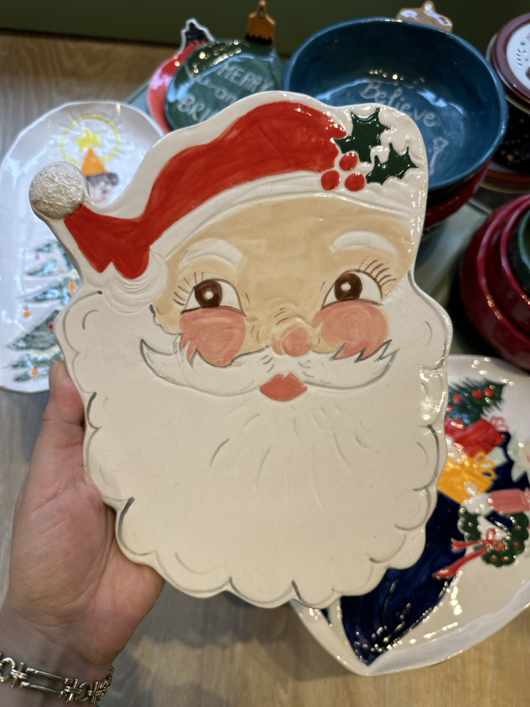 El Yapımı Seramik Noel Baba Peynir Tabağı – Vintage Christmas Koleksiyonu | Atölye Gypsy