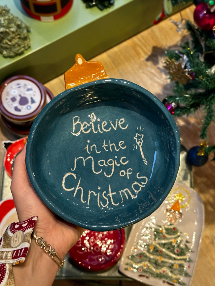 Yılbaşı Konseptli El Yapımı Kase – “Believe in the Magic of Christmas” | Atölye Gypsy