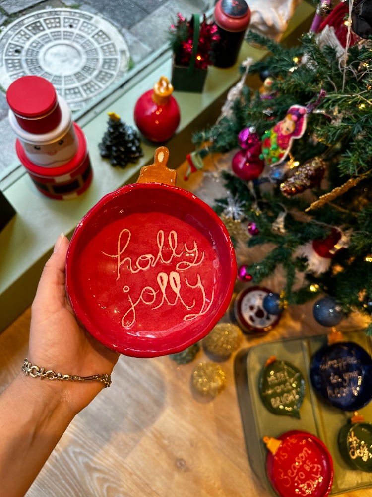 Yılbaşı Konseptli El Yapımı Mini Kase  | “Holly Jolly” | Atölye Gypsy