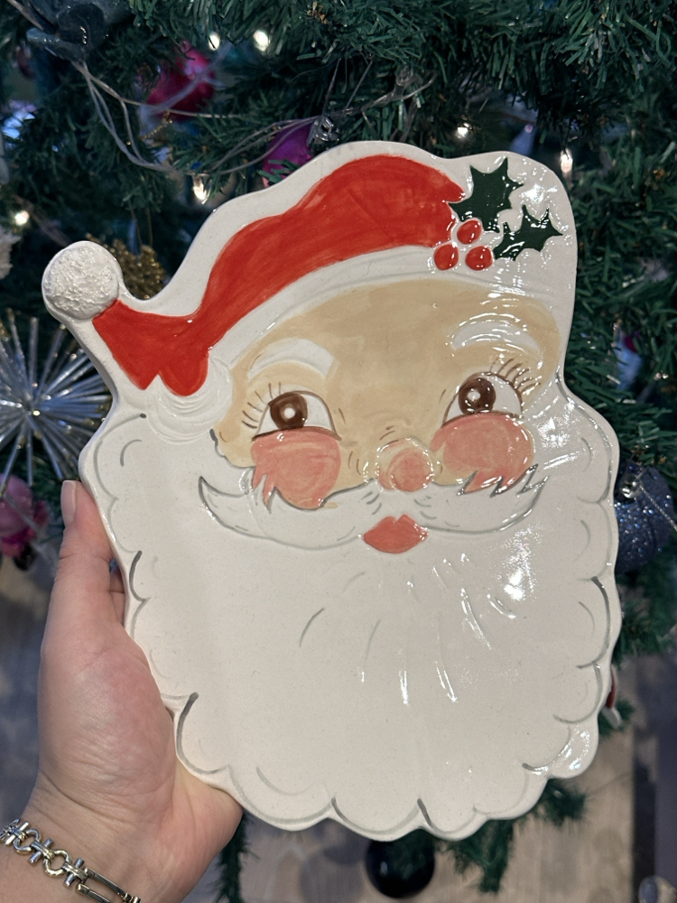 El Yapımı Seramik Noel Baba Peynir Tabağı – Vintage Christmas Koleksiyonu | Atölye Gypsy