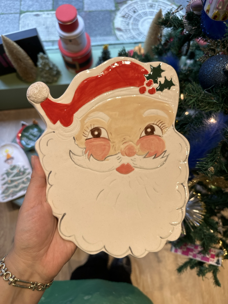 El Yapımı Seramik Noel Baba Peynir Tabağı – Vintage Christmas Koleksiyonu | Atölye Gypsy