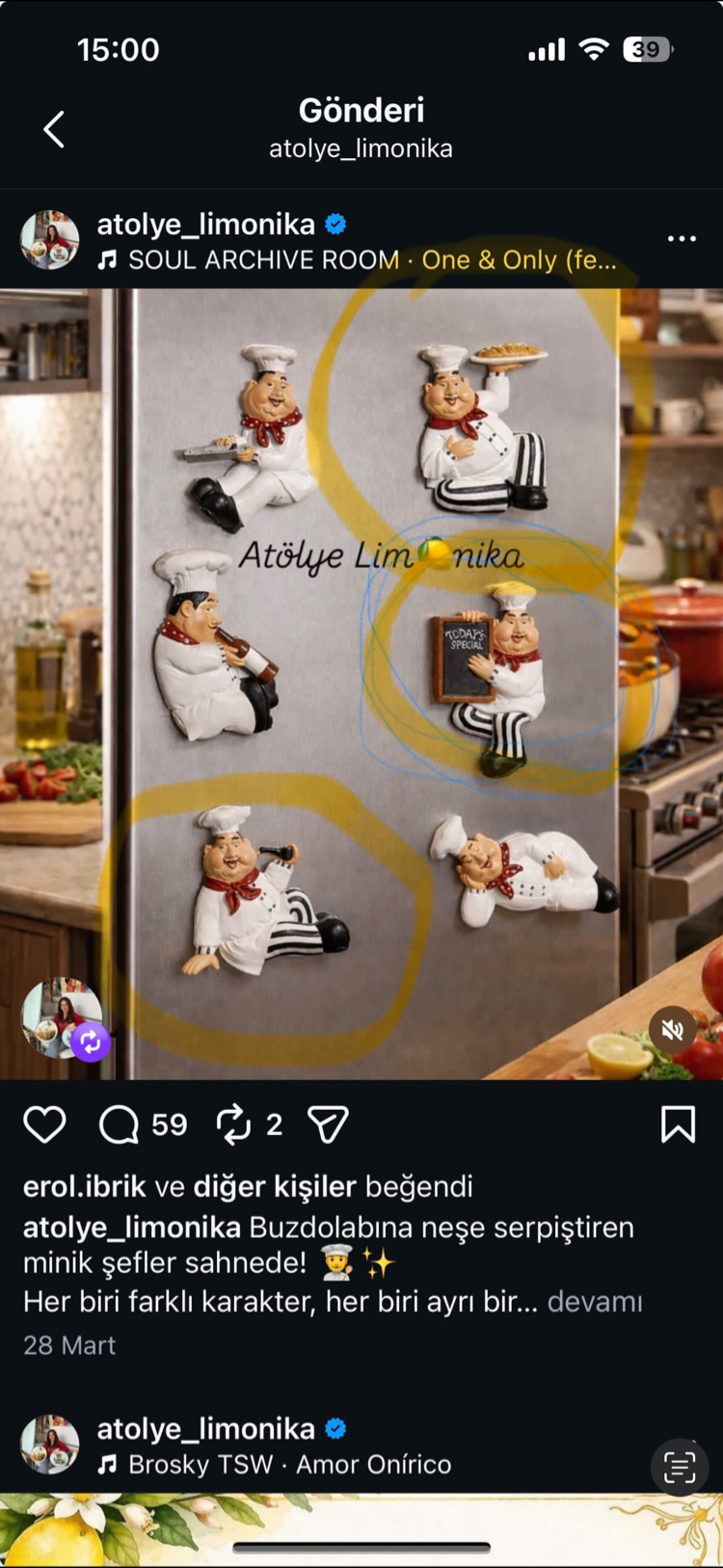 3 adet kavanoz ve 3 adet magnet