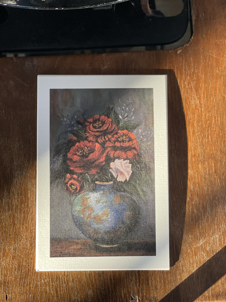 Mavi Vazoda Çiçekler Kartpostal