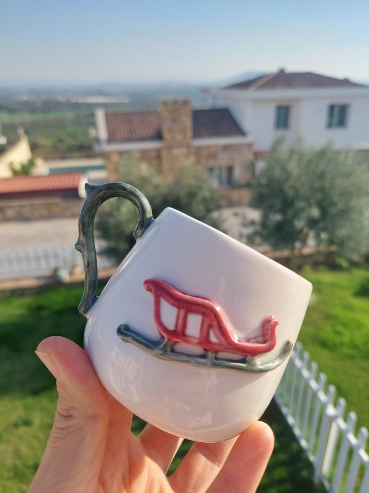 Yeni Yıl Kızağı Figürlü Standart Boy Kupa- 200 ml