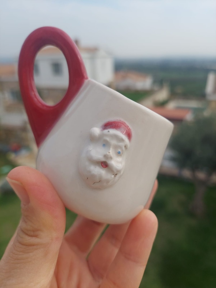 Noel Baba Figürlü Türk Kahvesi Fincan ve Tabağı - 100 ml