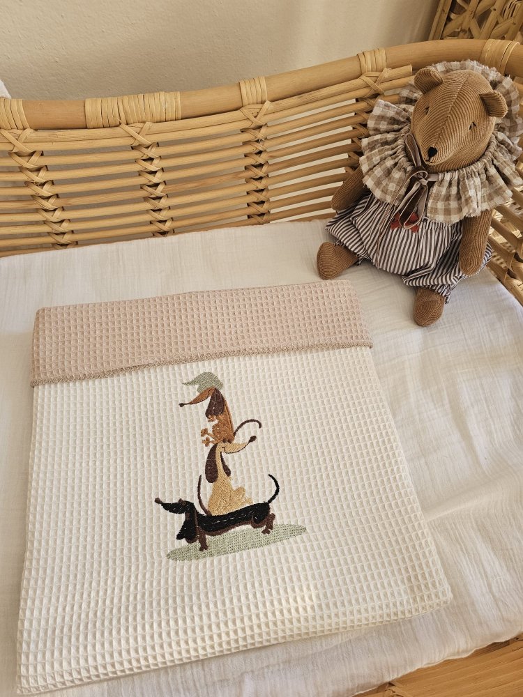 Little Friends Çift Renk Waffle Battaniye