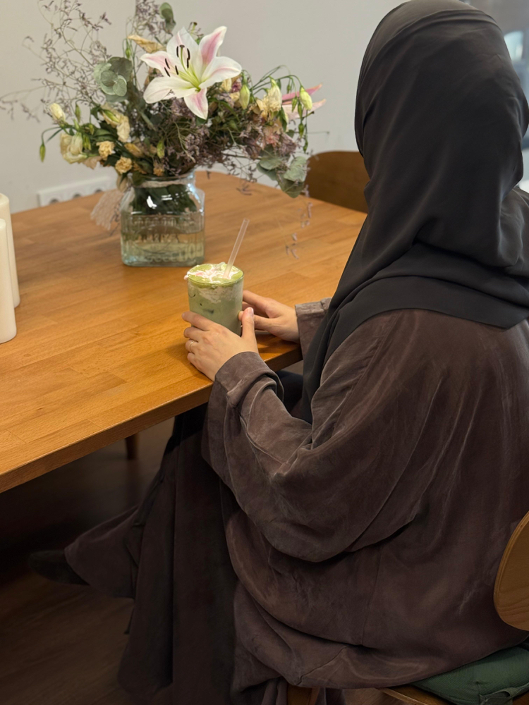 Esinti Kahve Rengi Kupra Abaya