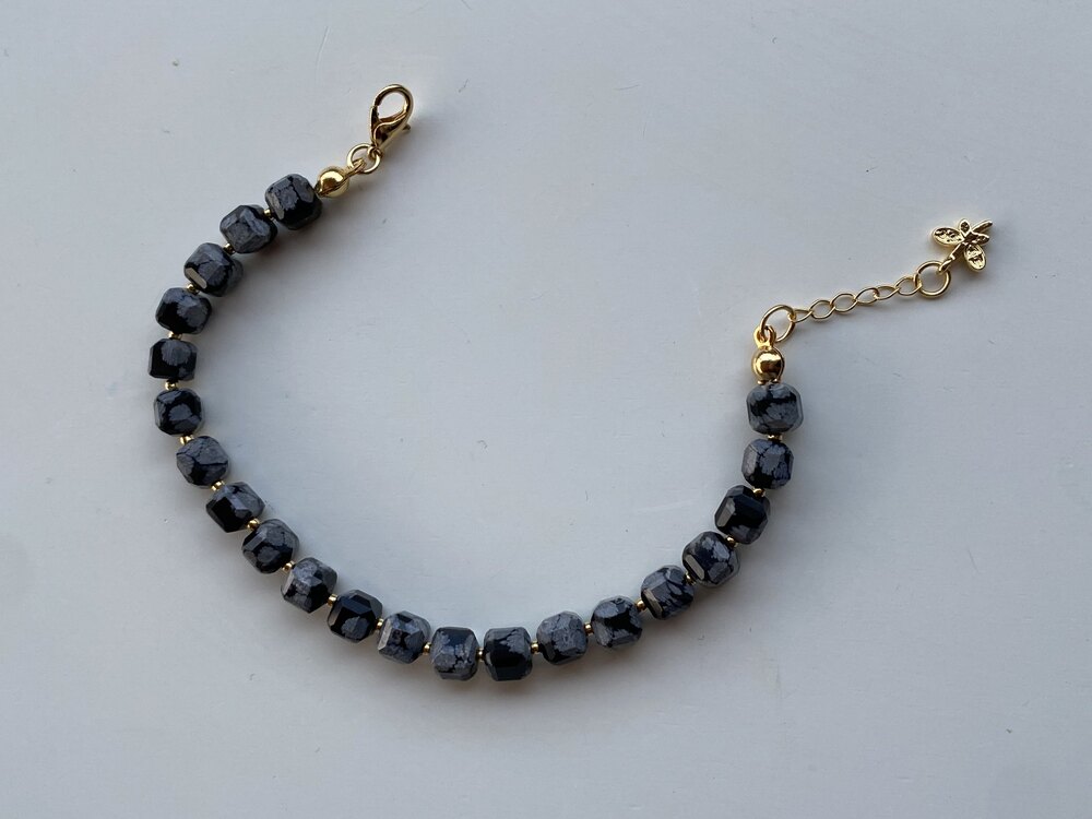 Benekli Obsidyen Bileklik