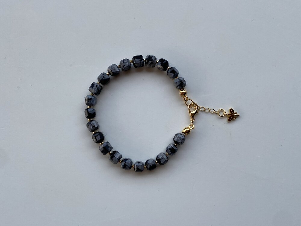 Benekli Obsidyen Bileklik