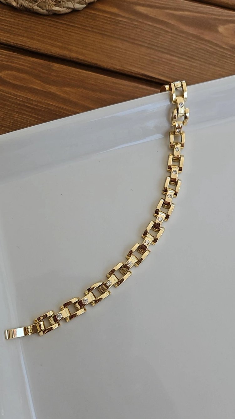 Özel Seri Kordon Model Taşlı 14K Bileklik