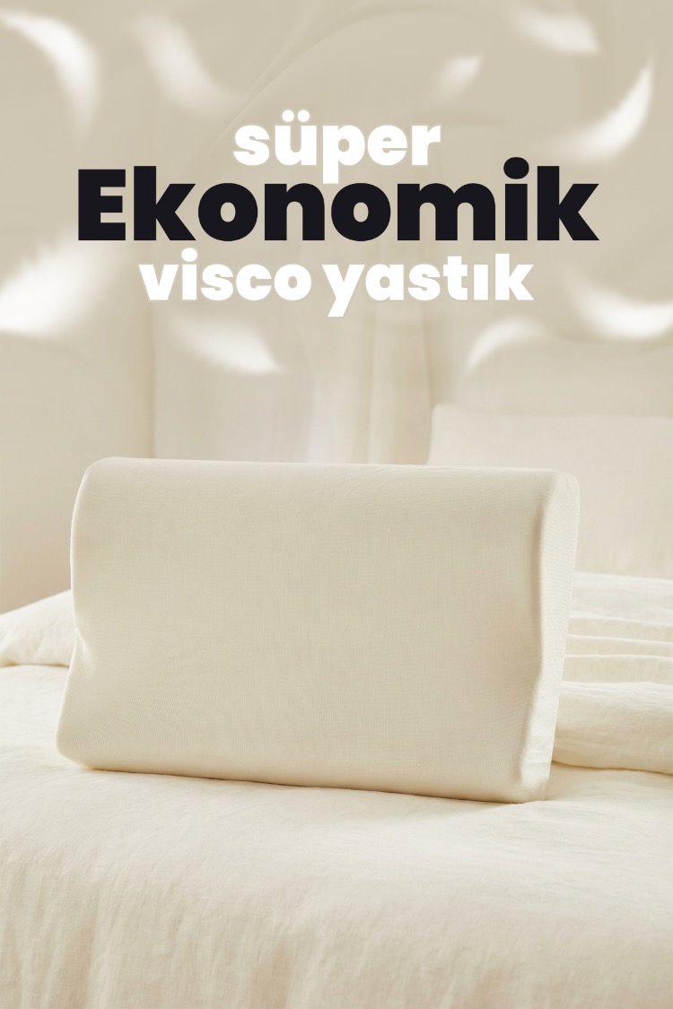 Ekonomik Ortopedik Visco Yastık 50x30 cm– Hafızalı Sünger Boyun Yastığı,Kompakt Boy