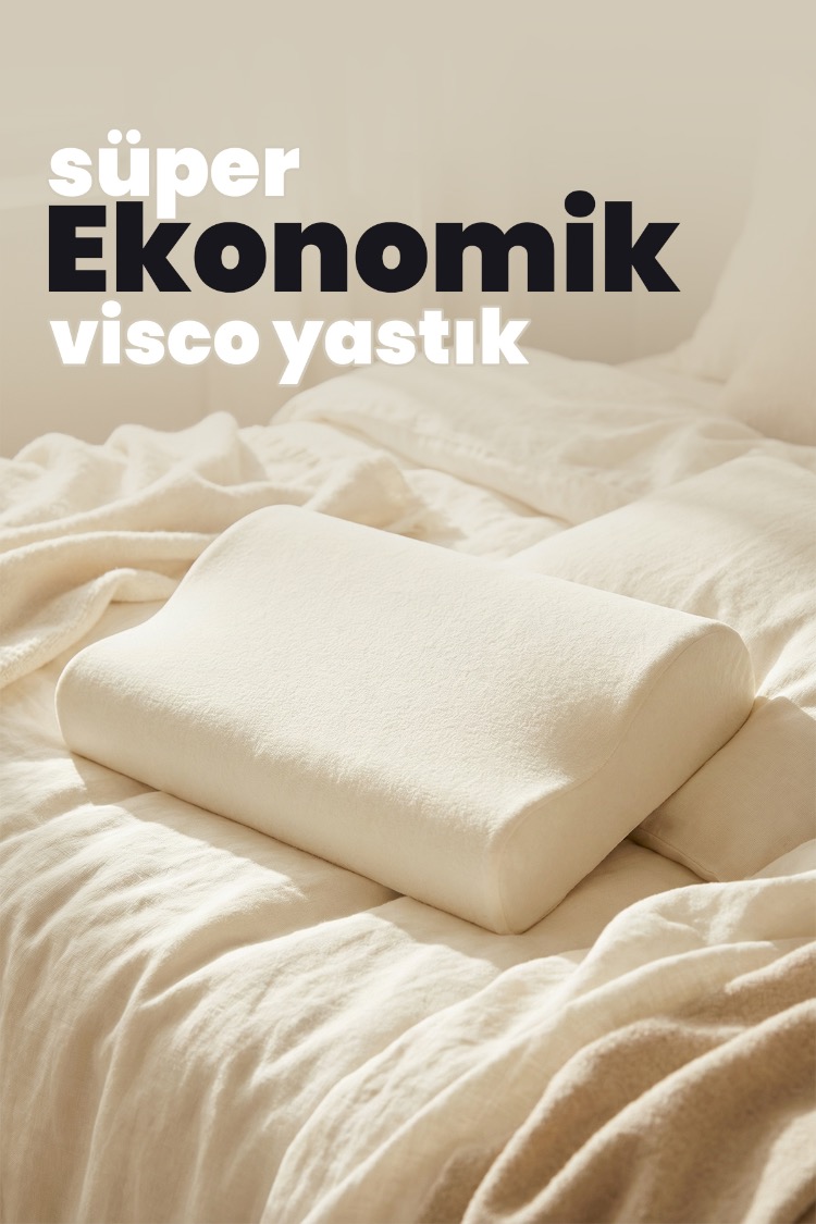 Ekonomik Ortopedik Visco Yastık 50x30 cm– Hafızalı Sünger Boyun Yastığı,Kompakt Boy