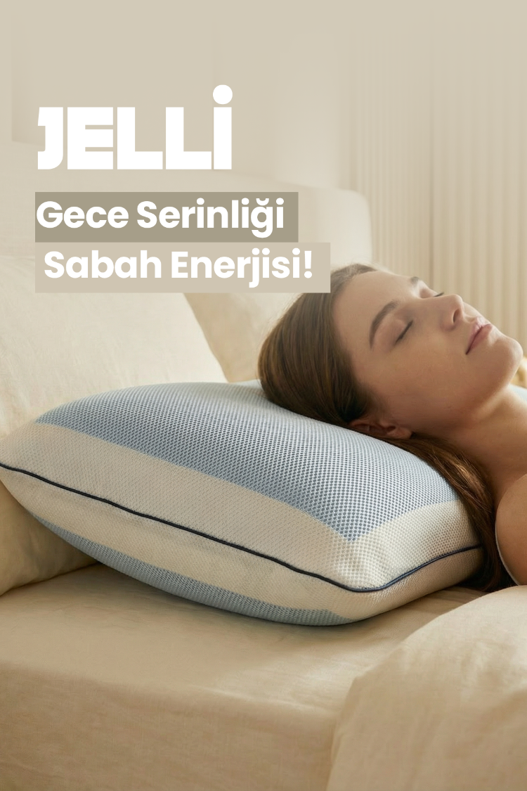  Terletmeyen Ortopedik Yastık Serinleten Visco Yastık Jelli Yastık 60x40cm 