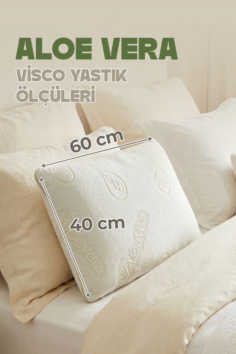 Aloe Vera Kılıflı Visco Ortopedik Yastık – Boyun Destekli , Anti Alerjik Uyku Yastığı