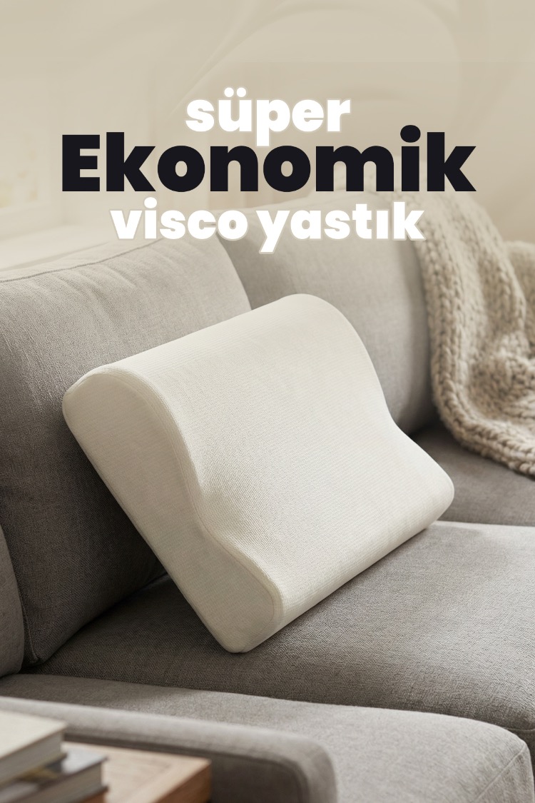 Ekonomik Ortopedik Visco Yastık 50x30 cm– Hafızalı Sünger Boyun Yastığı,Kompakt Boy