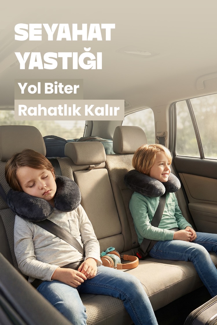 Premium Peluş Kumaş Visco Ortopedik Seyahat Boyun Yastığı – , Yumuşak 