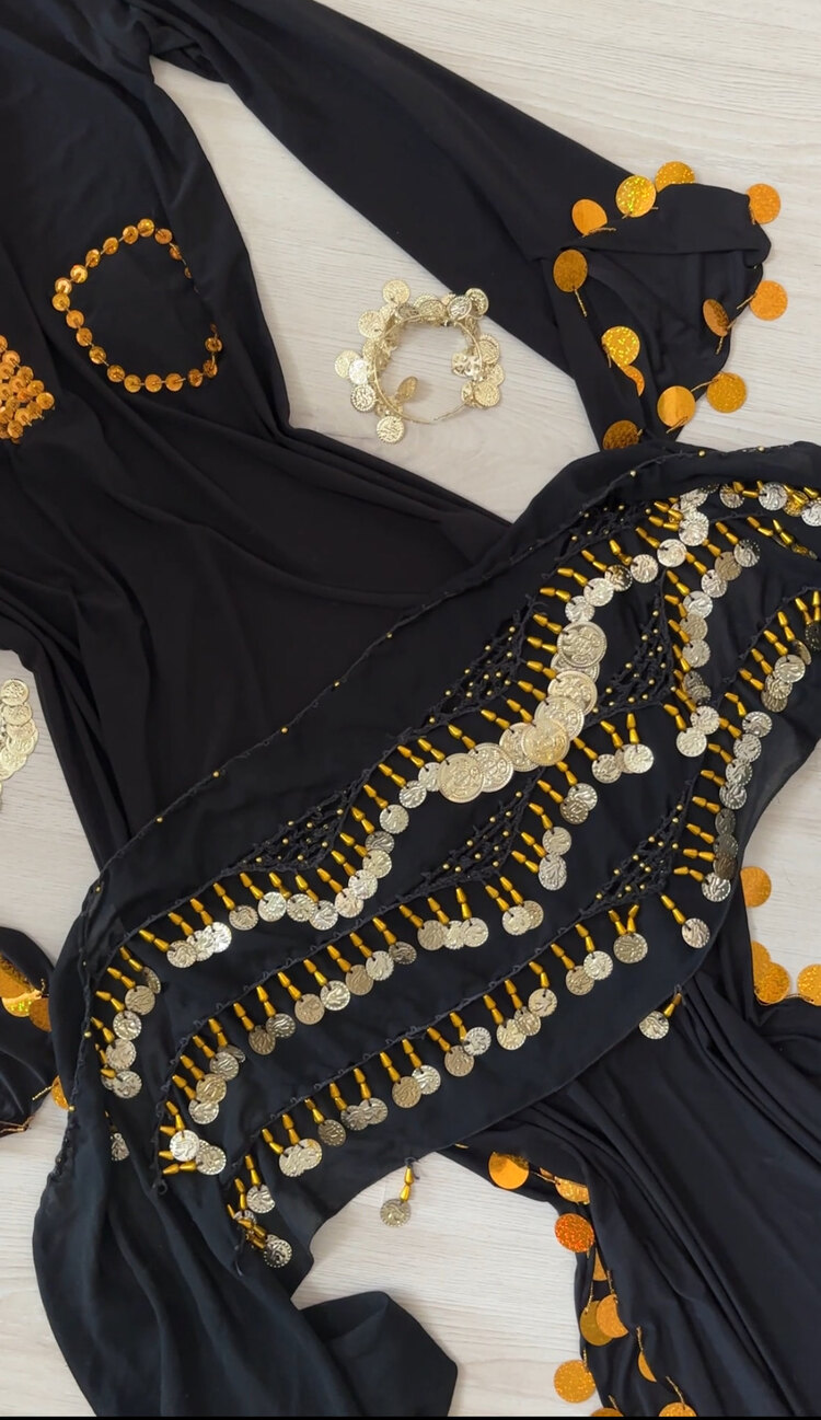 Dina uzun siyah Tam Set
