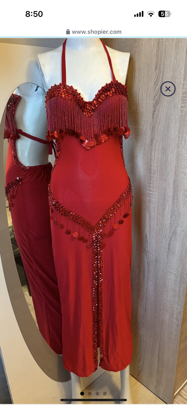 Kırmızı lovely uzun elbisenin tam seti