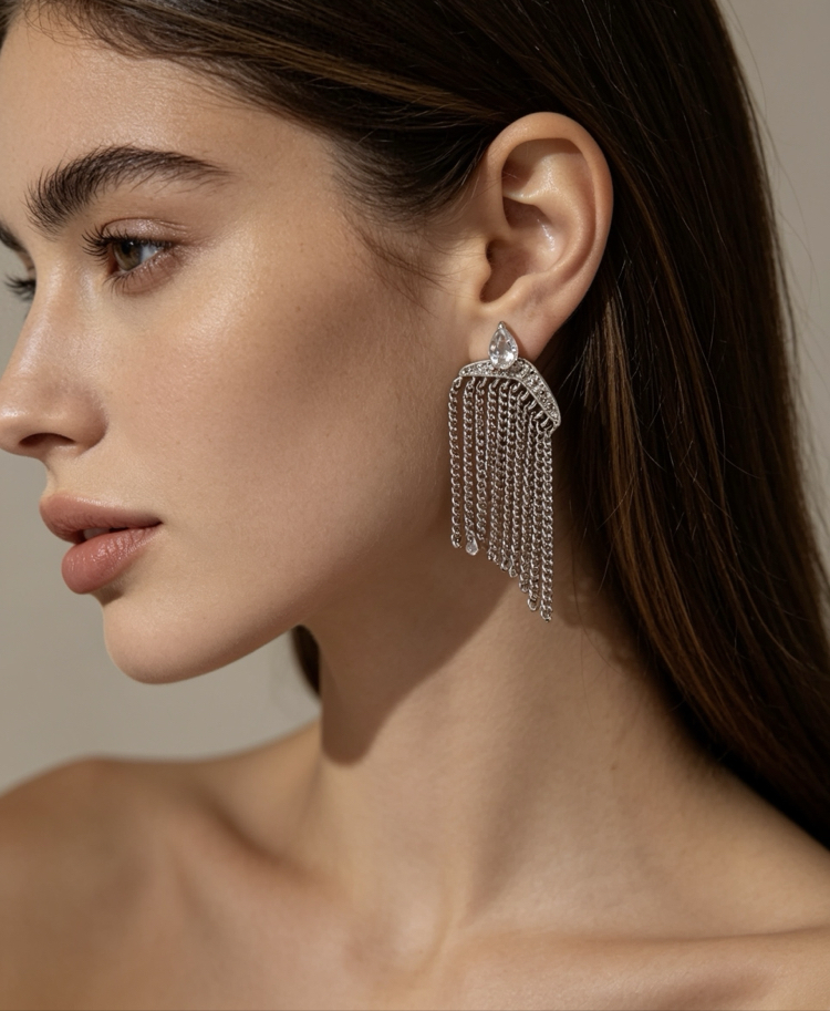 Aura rain earring (Silver)