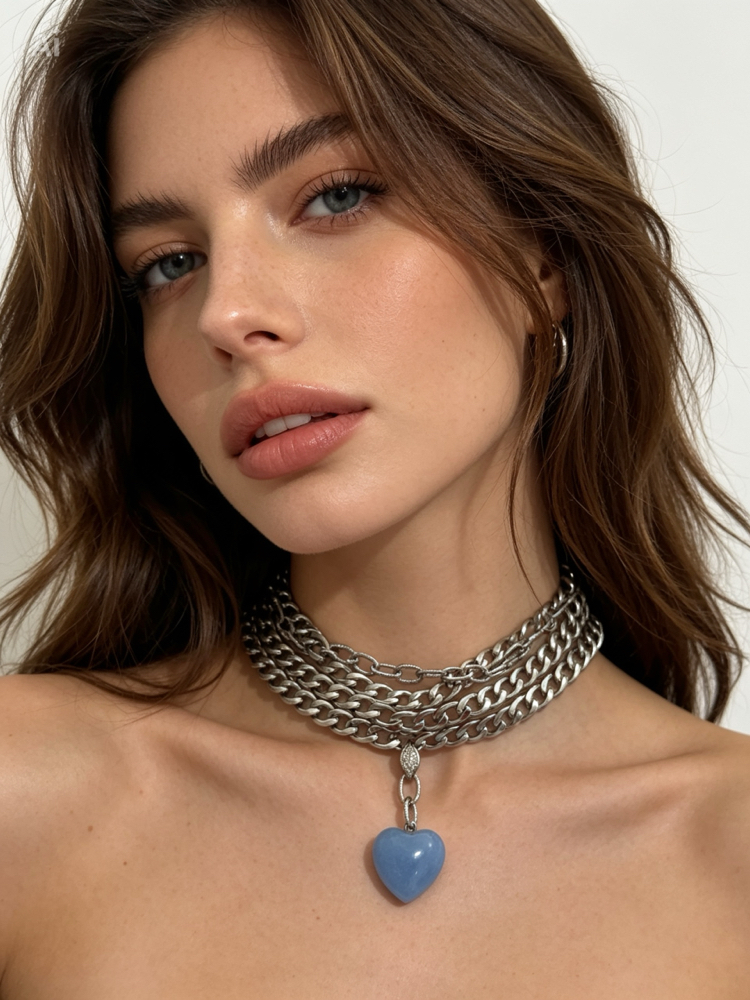 Blue Heart Choker