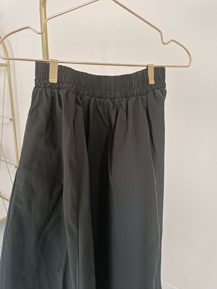 Beli lastikli uzun etek siyah