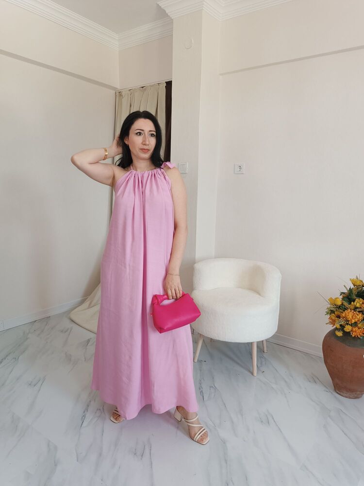 Uzun Yazlık elbise pembe
