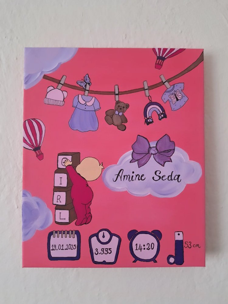 Kız Bebek Anı Tablosu