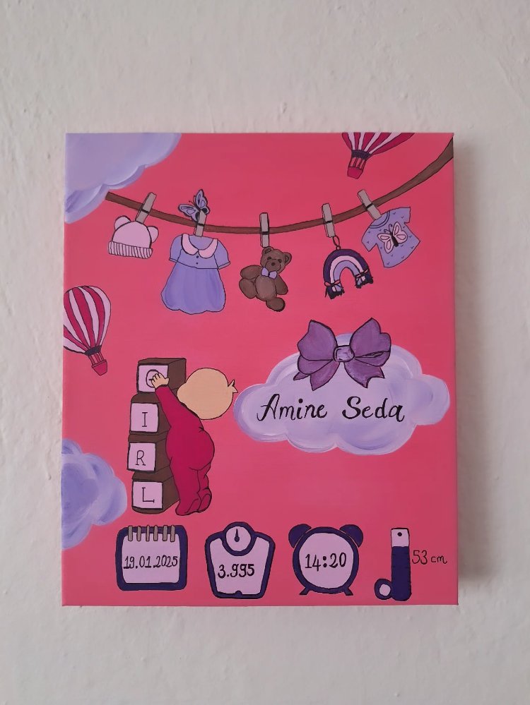 Kız Bebek Anı Tablosu