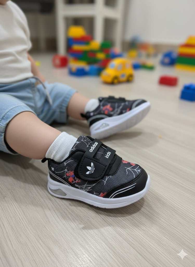 ÖRÜMCEK ADAM DESENLİ BEBEK IŞIKLI AYAKKABI 