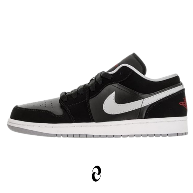 Air Jordan 1 Low Black Gym Red Wolf Grey White