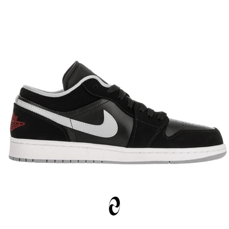 Air Jordan 1 Low Black Gym Red Wolf Grey White
