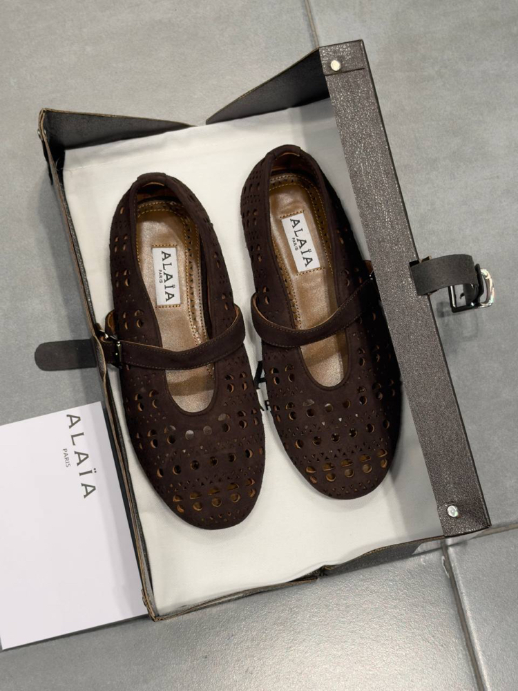 ALAÏA BALLET FLATS VIENNE IN SUEDE (Premium)