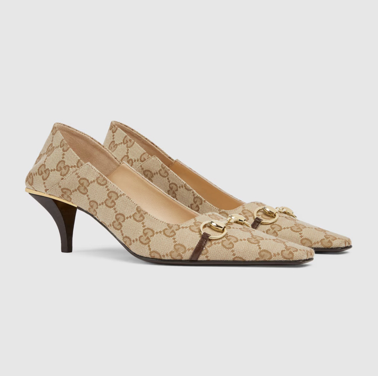 Gucci Vittoria Pump Canvas Topuklu Ayakkabı (Premium)