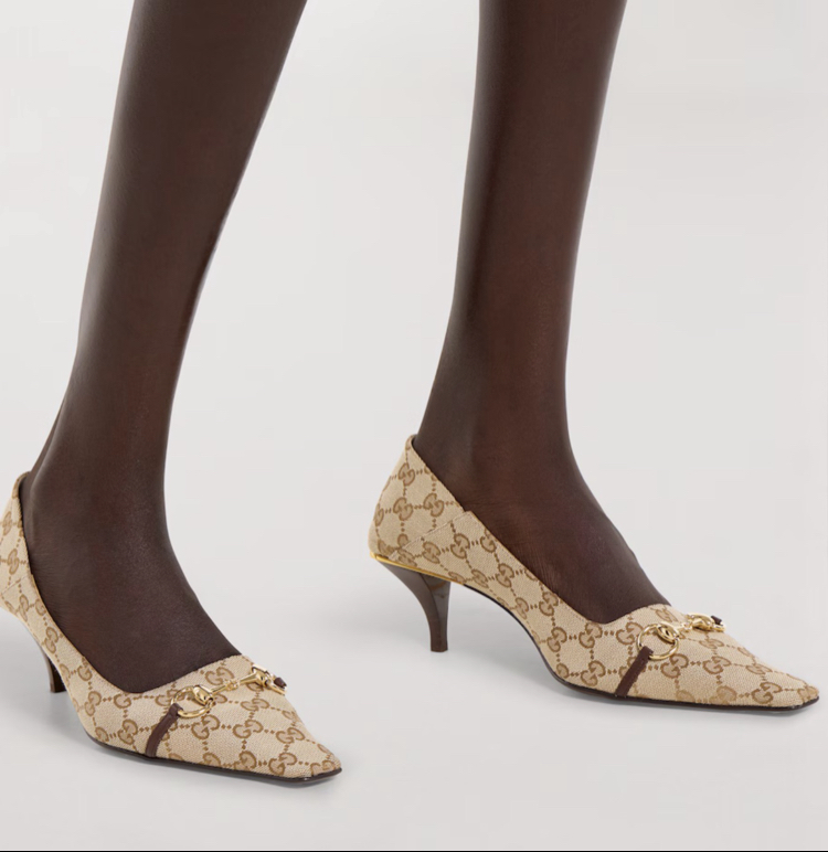 Gucci Vittoria Pump Canvas Topuklu Ayakkabı (Premium)