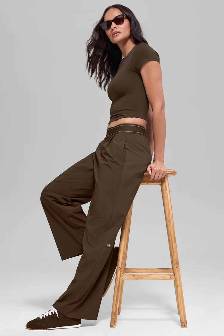 Alo Yoga Suit Up Trouser Kahverengi Pantolon (Regular)