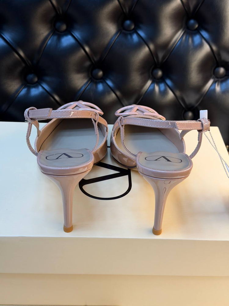Valentino VLogo Signature slingback pumps Rugan Pembe (Premium)