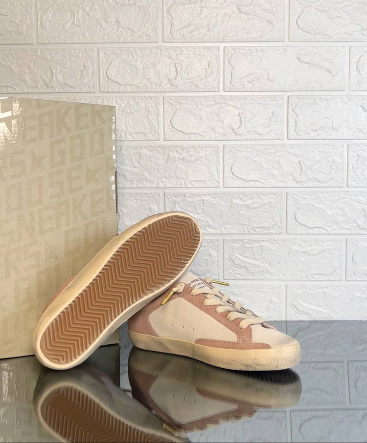 Golden Goose Kadın Super Star Krem Pembe Sneaker (İthal)