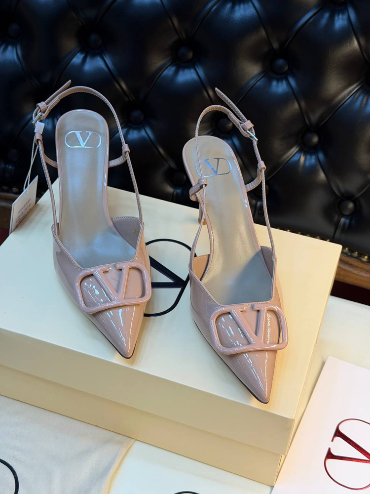 Valentino VLogo Signature slingback pumps Rugan Pembe (Premium)