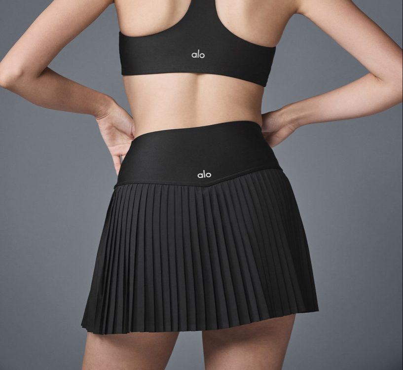 Alo Yoga Grand Slam Tennis Skirt Siyah Şort Etek