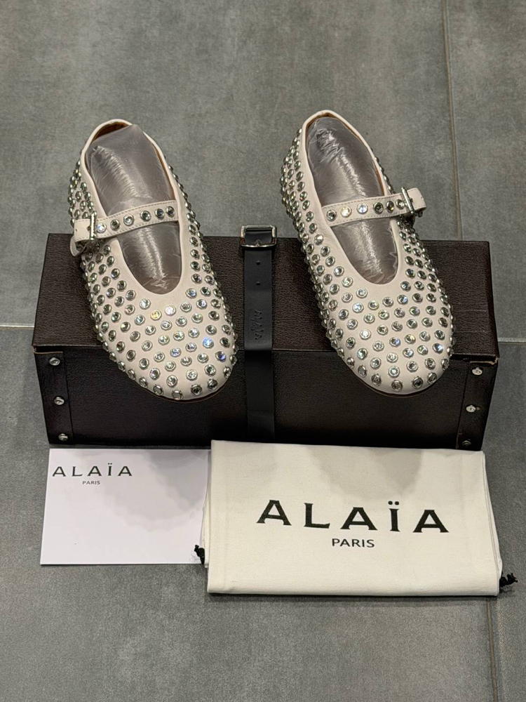 ALAÏA STRASS LAMBSKIN BALLET FLATS (Premium)