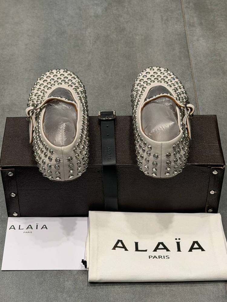 ALAÏA STRASS LAMBSKIN BALLET FLATS (Premium)