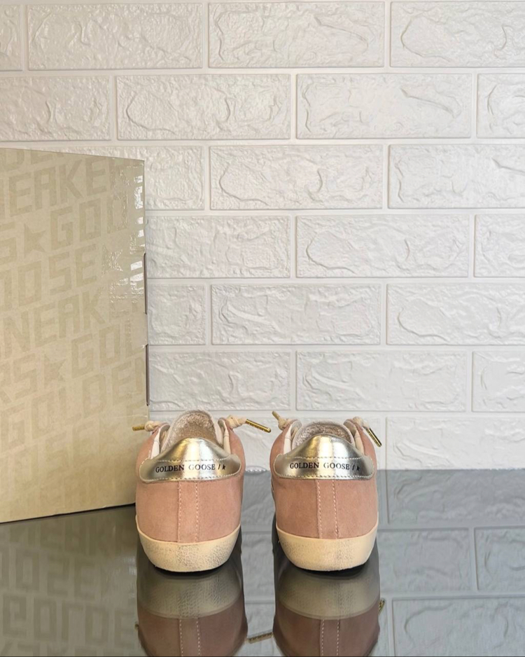 Golden Goose Kadın Super Star Krem Pembe Sneaker (İthal)