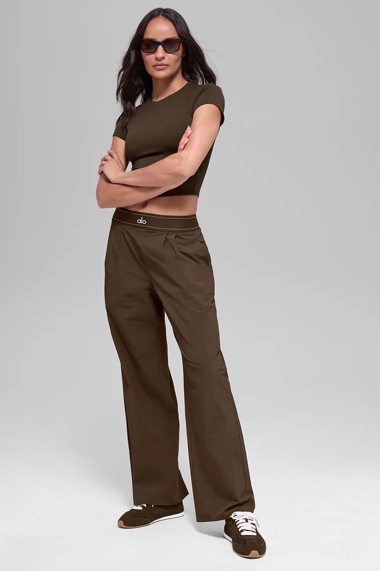 Alo Yoga Suit Up Trouser Kahverengi Pantolon (Regular)