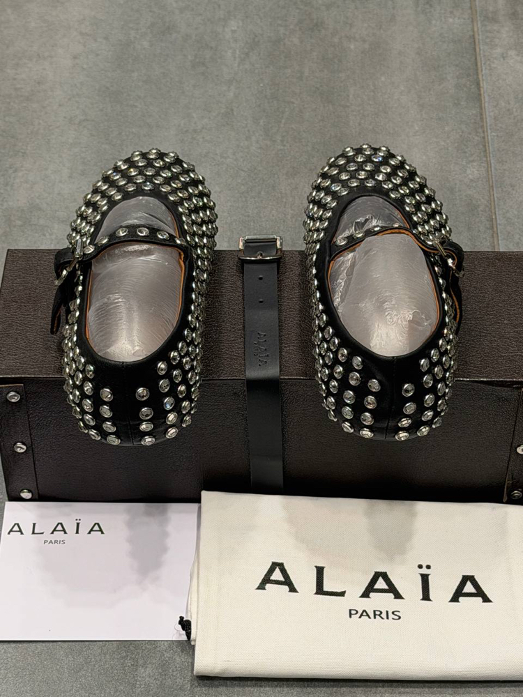ALAÏA STRASS LAMBSKIN BALLET FLATS (Premium)